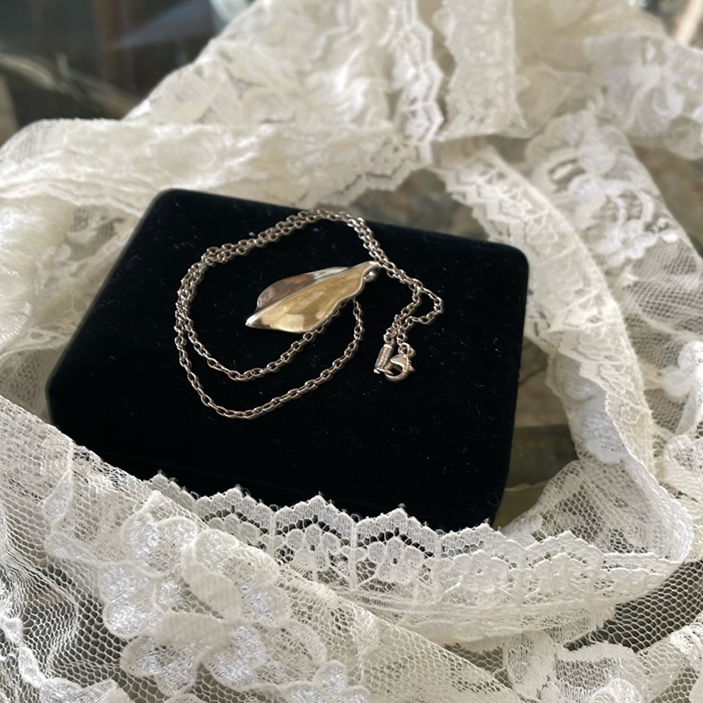 Tiffany Sterling Silver Leaf Pendant